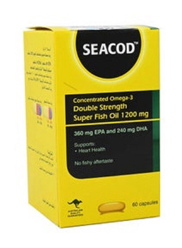 

Seacod Double Strength Fish Oil, 1200mg, 60 Capsules