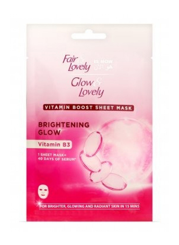 Glow & Lovely Brightening Vitamin B3 Glow Sheet Mask, 20g