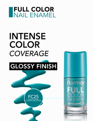 Flormar Full Color Nail Enamel, 8ml, FC25 Utopia Vacation, Green