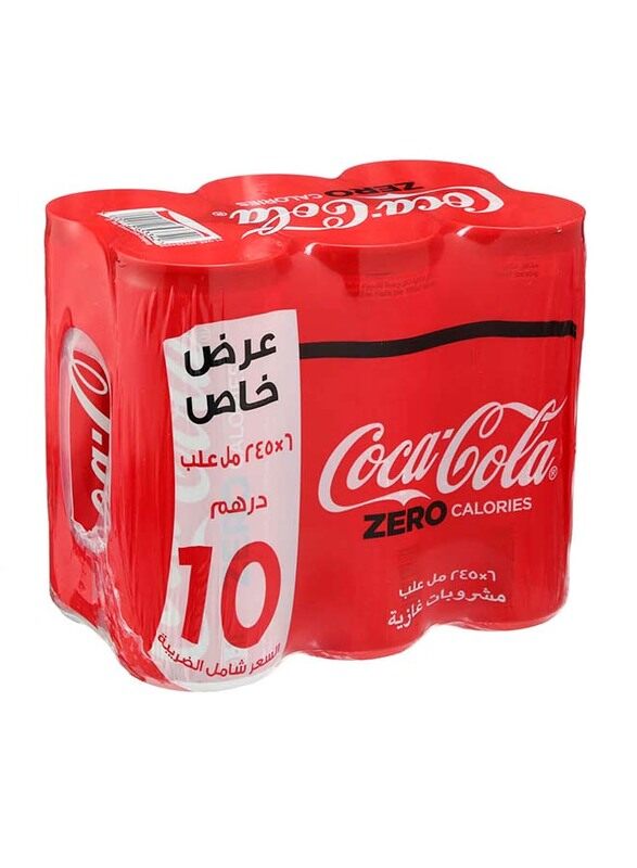 

Coca Cola Zero Soft Drink, 6 x 245ml