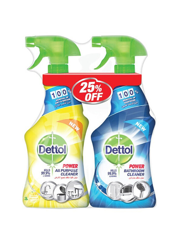 

Dettol Power Bathroom and Lemon All Purpose Cleaner, 2 x 500ml