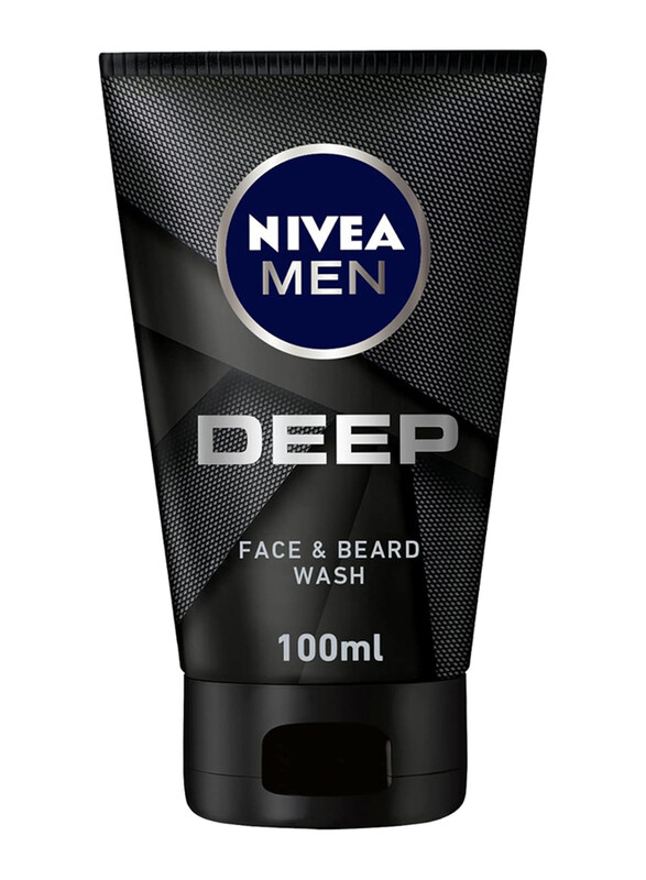 

Nivea Deep Active Charcoal Face & Beard Wash Cleanser for Men, 100ml