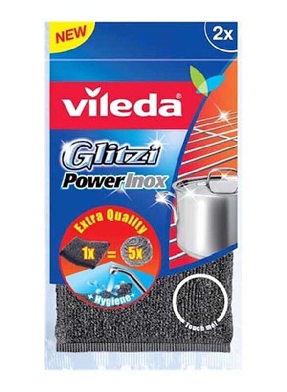 

Vileda Glitzi Power Dish Washing Metallic Scourer, 2 Pieces