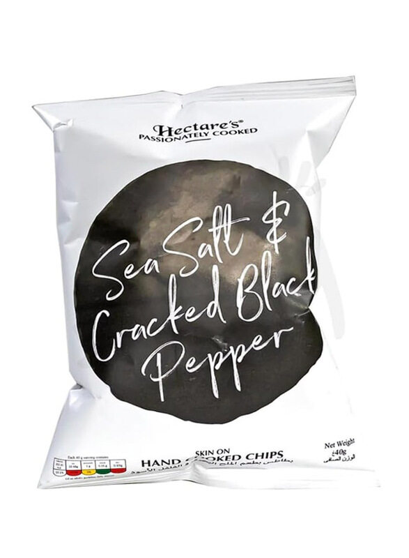 

Hectare's Sea Salt and Cracked Black Pepper Hand Cooked Potato Chips, 40g