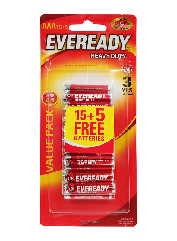 

Eveready AAA Zinc Batteries, 20 Pieces, Red