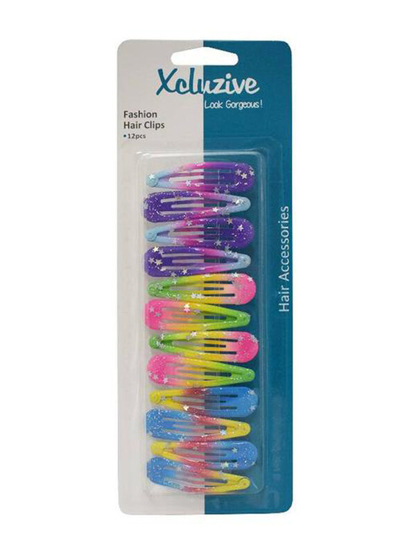 

Xcluzive Fashion Hair Clips, 12 Pieces, Multicolour