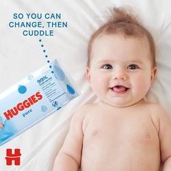 Huggies 56 Wipes 99% Pure Water Wipes for Babies