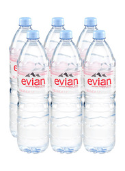 Evian Natural Mineral Water, 6 x 1.5 Liters