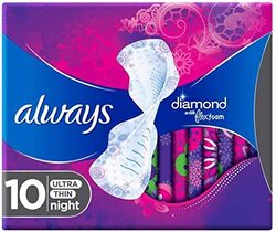 Always Diamond Flex Foam Sanitary Pads, 10 Pieces