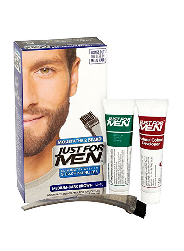 

Just For Men Mustache & Beard Brush-In Colour Gel, Dark Brown