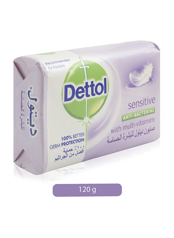 

Dettol Sensitive Anti Bacterial Soap Bar, 120g