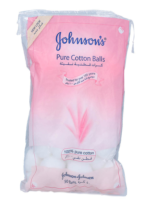 Johnson & Johnson 50-Piece Cotton Balls for Babies, White