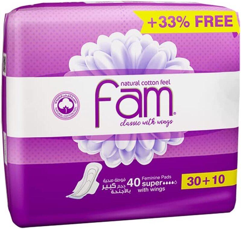 

Napco Fam Maxi Wings Sanitary Napkins, 30 Pieces + 10 Pieces Free