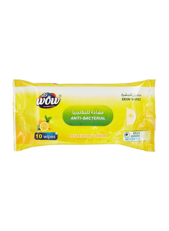 

Wow 10-Pieces Lemon Antibacterial Skin Wipes