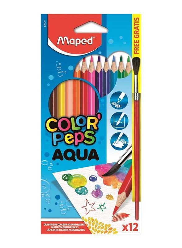 

Maped 12-Piece Colour Peps Aqua Watercolour Pencils, Multicolour