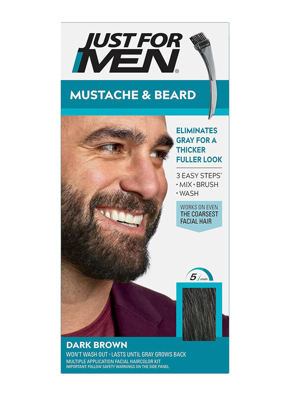 

Just For Men Mustache & Beard Brush-In Colour Gel, 2 x 14.2gm, Dark Brown