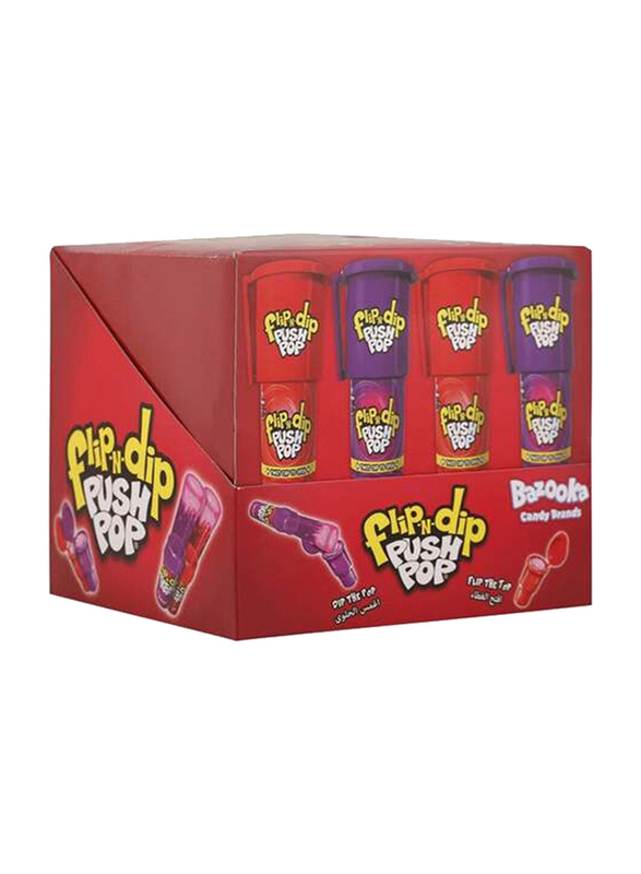 Bazooka Flip N Dip Push Pop Candy, 12 x 25g