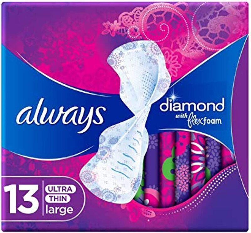 

Always Diamond Flex Foam Sanitary Pads, 13 Pieces