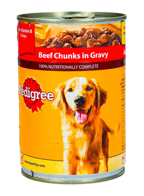 Pedigree beef chunks fashion in gravy