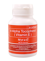 Myra E 400 Iu d-Alpha Tocopherol (Vitamin E) Food Supplement, 30 Capsules