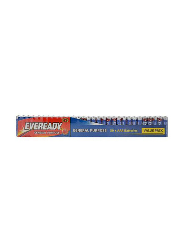 

Eveready 912 Zinc Carbon AAA General Purpose Battery, 30 Pieces, Blue