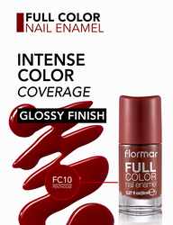 Flormar Full Color Nail Enamel, 8ml, FC10 Penthouse, Brown