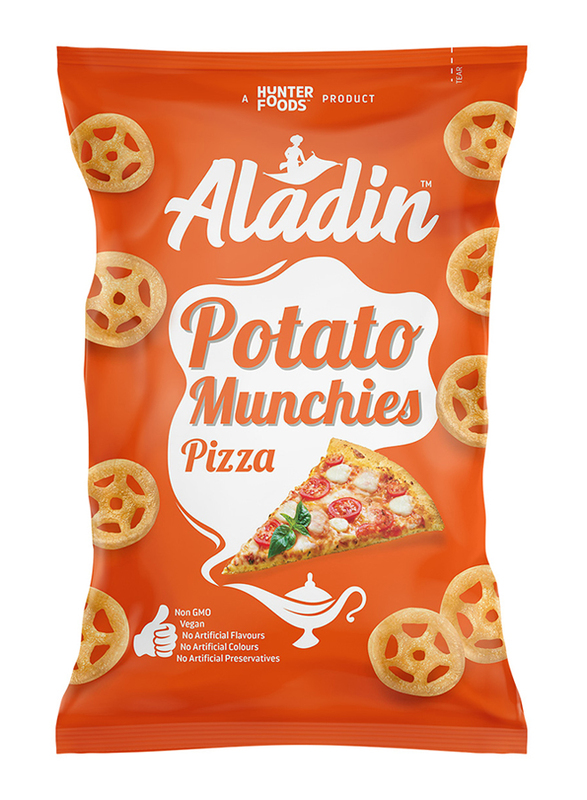 Aladin Potato Munchies Pizza Flavor Chips, 60gm