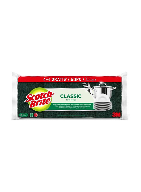 

Scotch Brite Heavy Duty Classic Flat Laminate Scrub Sponge, 8 Pieces
