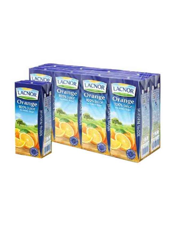 Lacnor 100 % Orange Juice, 8 x 180ml