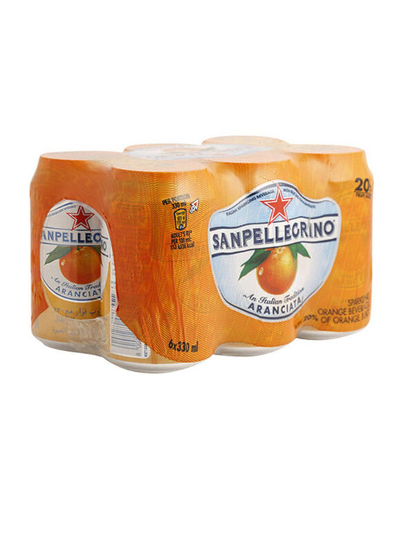 

San Pellegrino Aranciata Sparkling Orange Juice Drink, 6 Cans x 330ml
