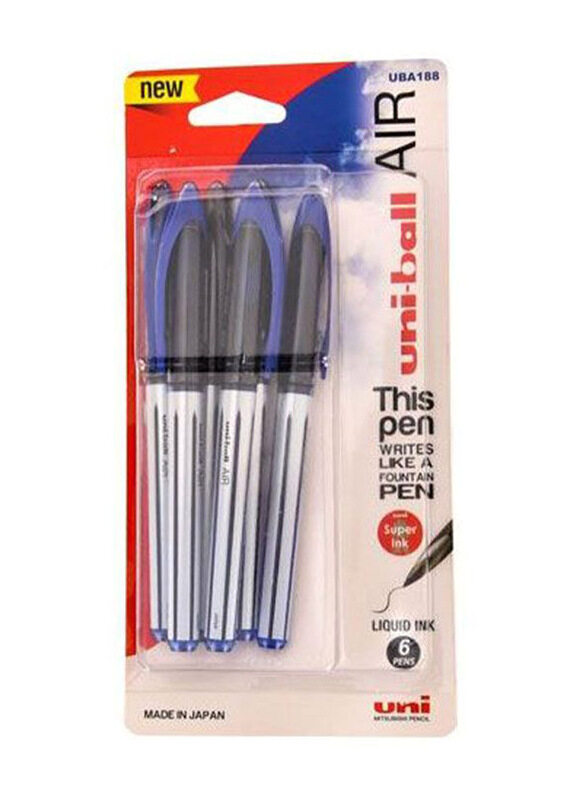 

Uniball 6-Piece Air Broad Pen, Blue