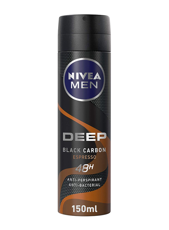 Nivea Men Deep Black Carbon Espresso Anti-Perspirant Spray, 150ml