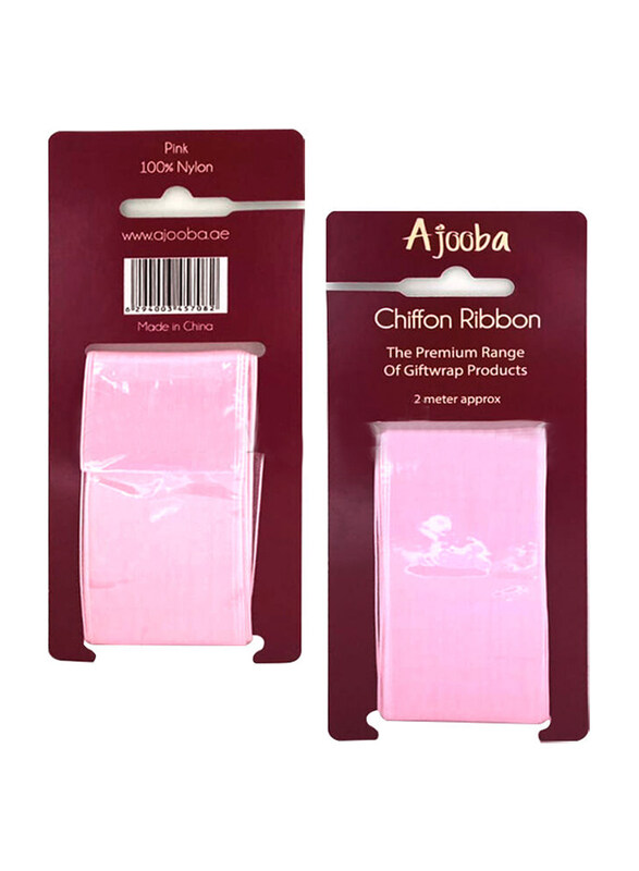

Ajooba 2 Meter Chiffon Ribbon for Gift Wrapping, Pink