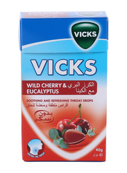 Vicks Wild Cherry & Eucalyptus Soothing & Refreshing Throat Drops, 40g