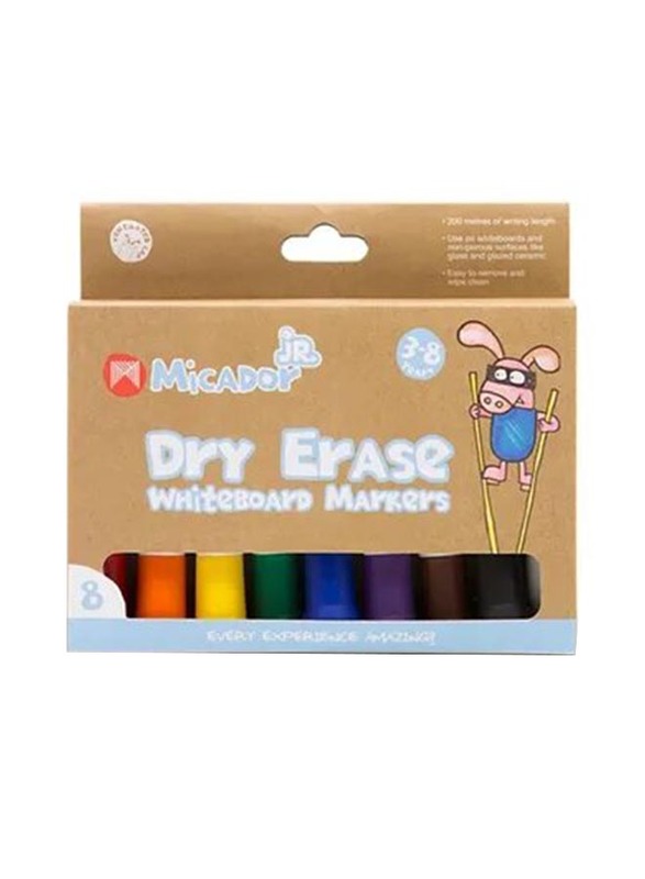 

Micador 8-Piece Dry Erase White Board Markers, Multicolour