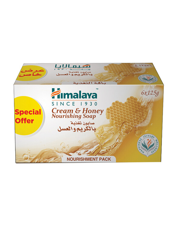 

Himalaya Cream & Honey Bar Soap, 6 x 125gm
