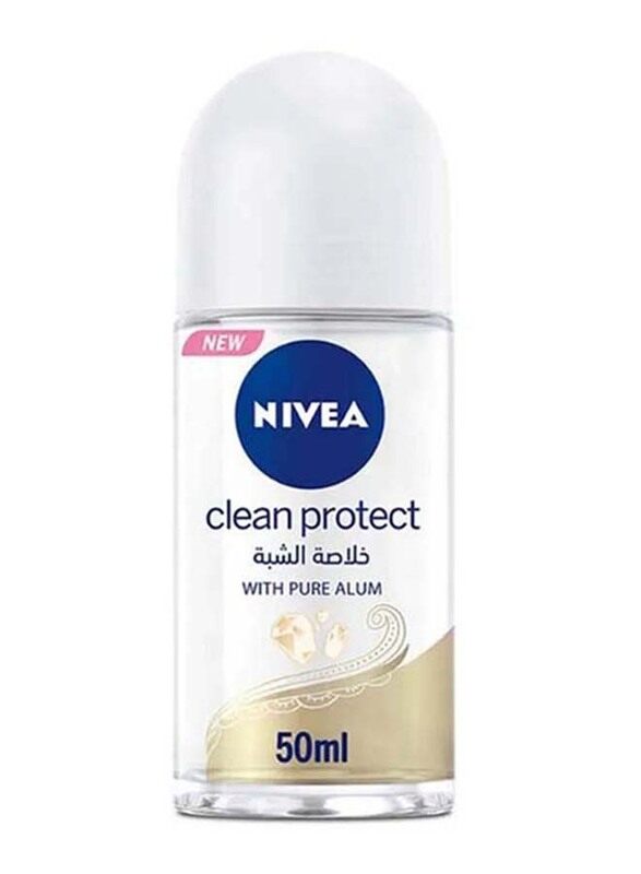 

Nivea Clean Protect with Pure Alum Antiperspirant Roll-On for Women, 50ml