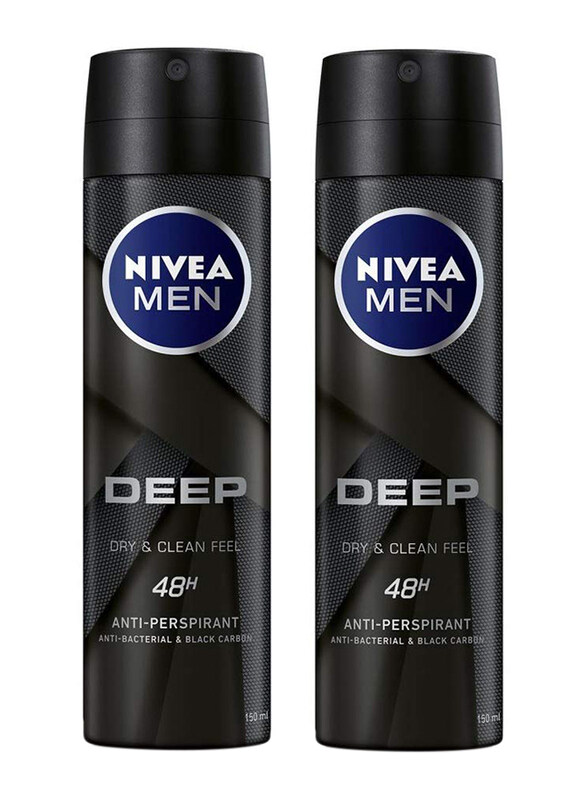 

Nivea Deep Dry & Clean Feel Deodorant Spray, 2 x 150ml