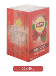 Lipton Hibiscus Herbal Infusion Tea, 20 Tea Bags x 2g