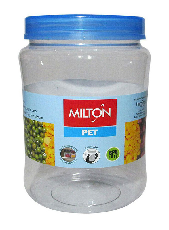 Milton Round Pet Jar, 4000ml, Clear/Blue