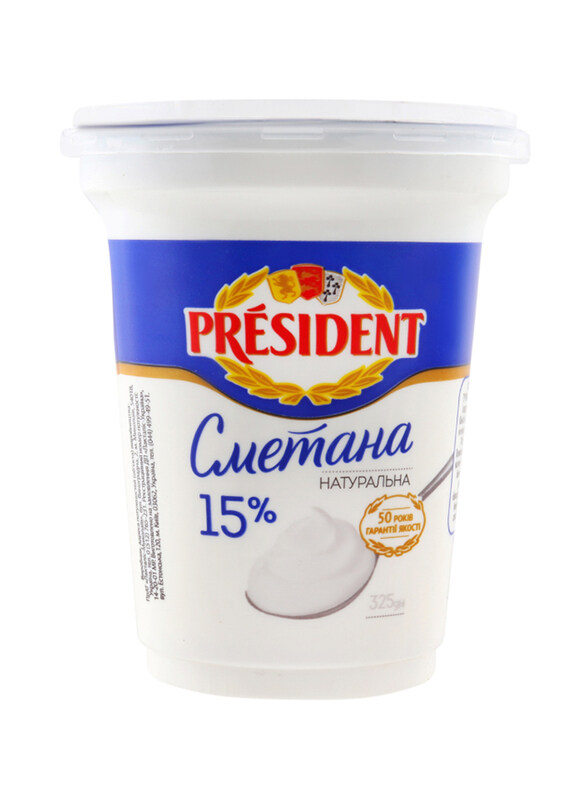 

President 15% Sour Cream, 325g