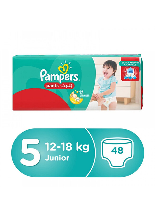 

Pampers Pants Diapers, Size 5, Junior, 12-18 Kg, Jumbo Pack, 48 Count
