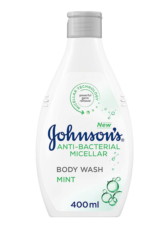 

Johnson's Anti-Bacterial Micellar Mint Body Wash, White, 400ml