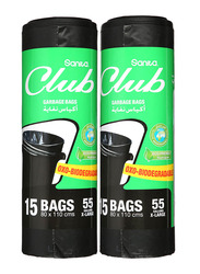 Sanita Mapco Club 55 Gallons Garbage Bag Roll, 2 x 15 Bags