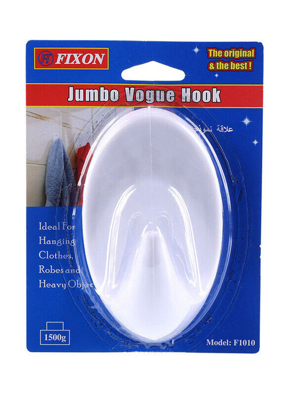 

Fixon ABS Adhesive Jumbo Hook 1010, 1 Piece, White