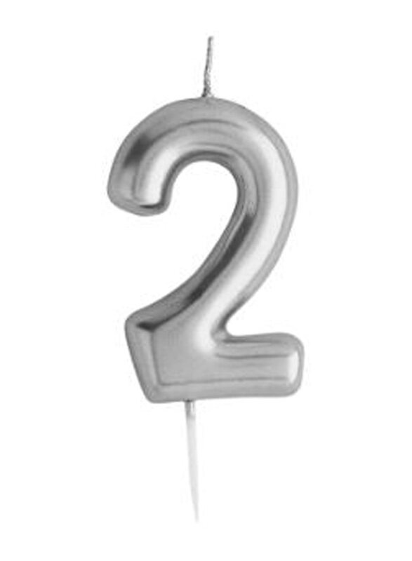 

Hootyballoo Number 2 Candle, Silver