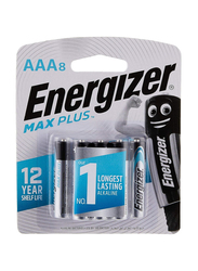 Energizer AAA 1.5V Max Plus Alkaline Battery, 8 Pieces, Silver