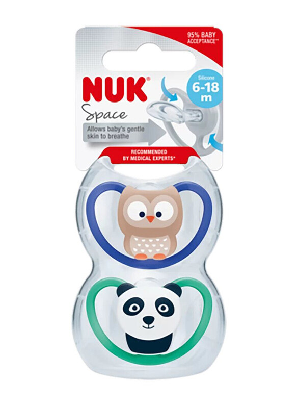 Nuk Anti-Colic Silicone Soother, 2 Pieces