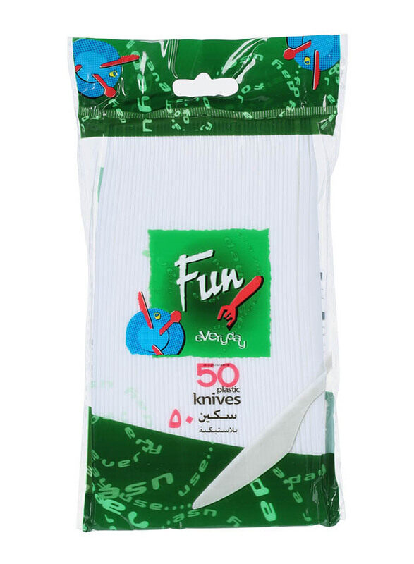 

Fun 50-Piece Plastic Knife, White