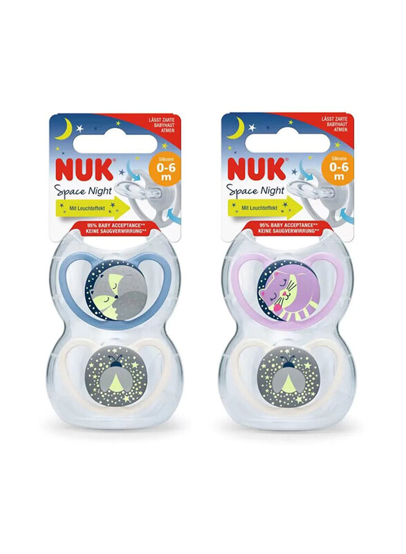 Nuk Anti-Colic Night Soother, 2 Pieces